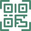 Icon of QR code representing food traceability applications